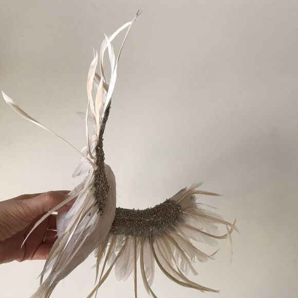 Anthropologie Wispy White Bird Clip On Christmas Tree Ornament - Picture 7 of 10